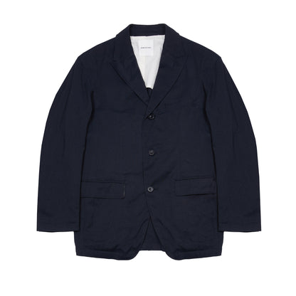 Sage de Cret Wool Silk Tumbler Tailored Jacket in Navy