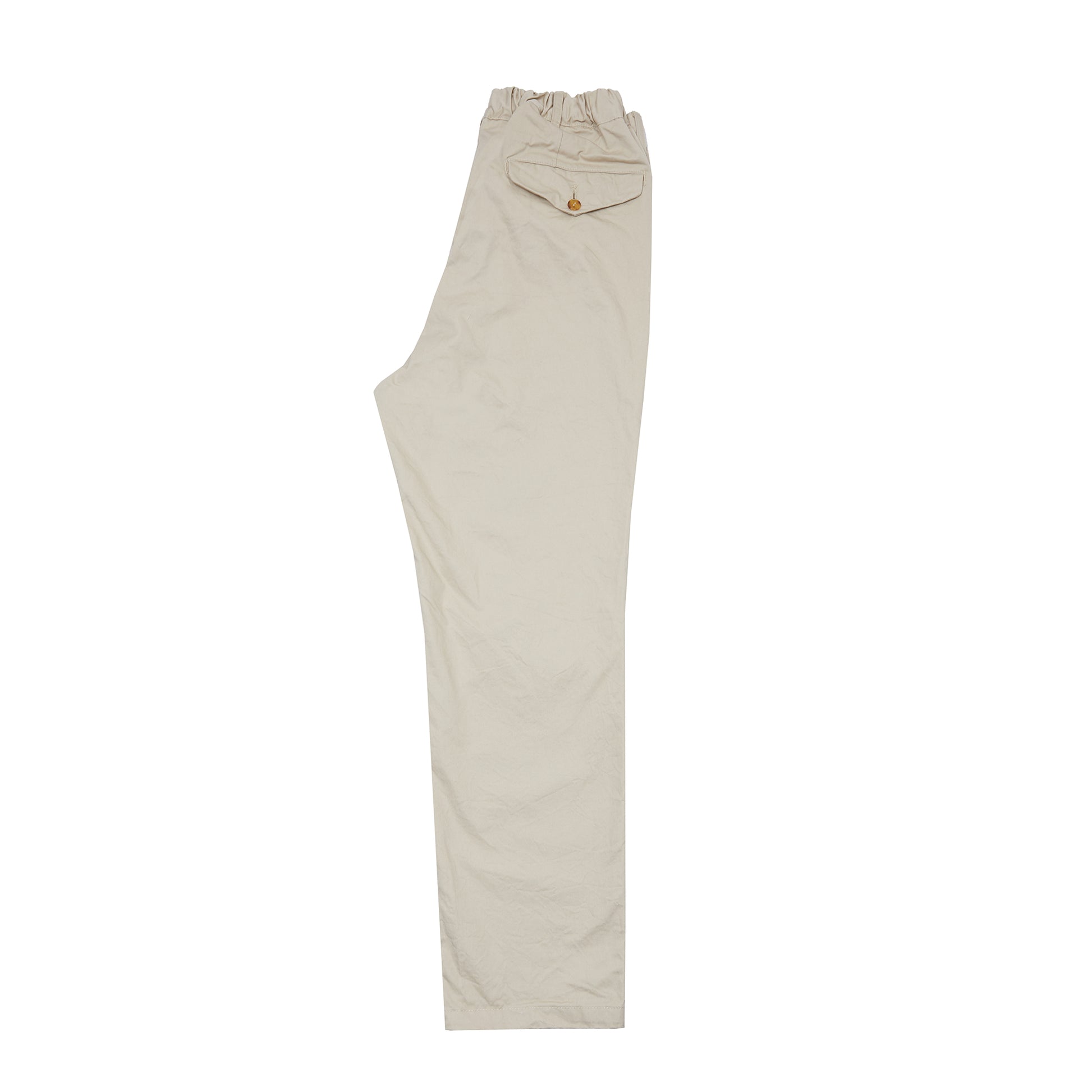 Sage De Cret Cotton Chino Cloth Crinkle Tapered Pants in Beige