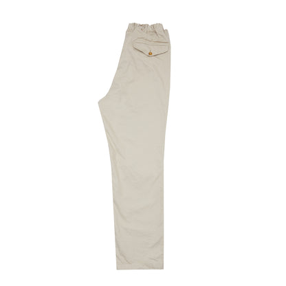 Sage De Cret Cotton Chino Cloth Crinkle Tapered Pants in Beige