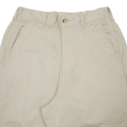 Sage De Cret Cotton Chino Cloth Crinkle Tapered Pants in Beige