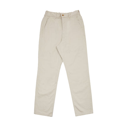 Sage De Cret Cotton Chino Cloth Crinkle Tapered Pants in Beige