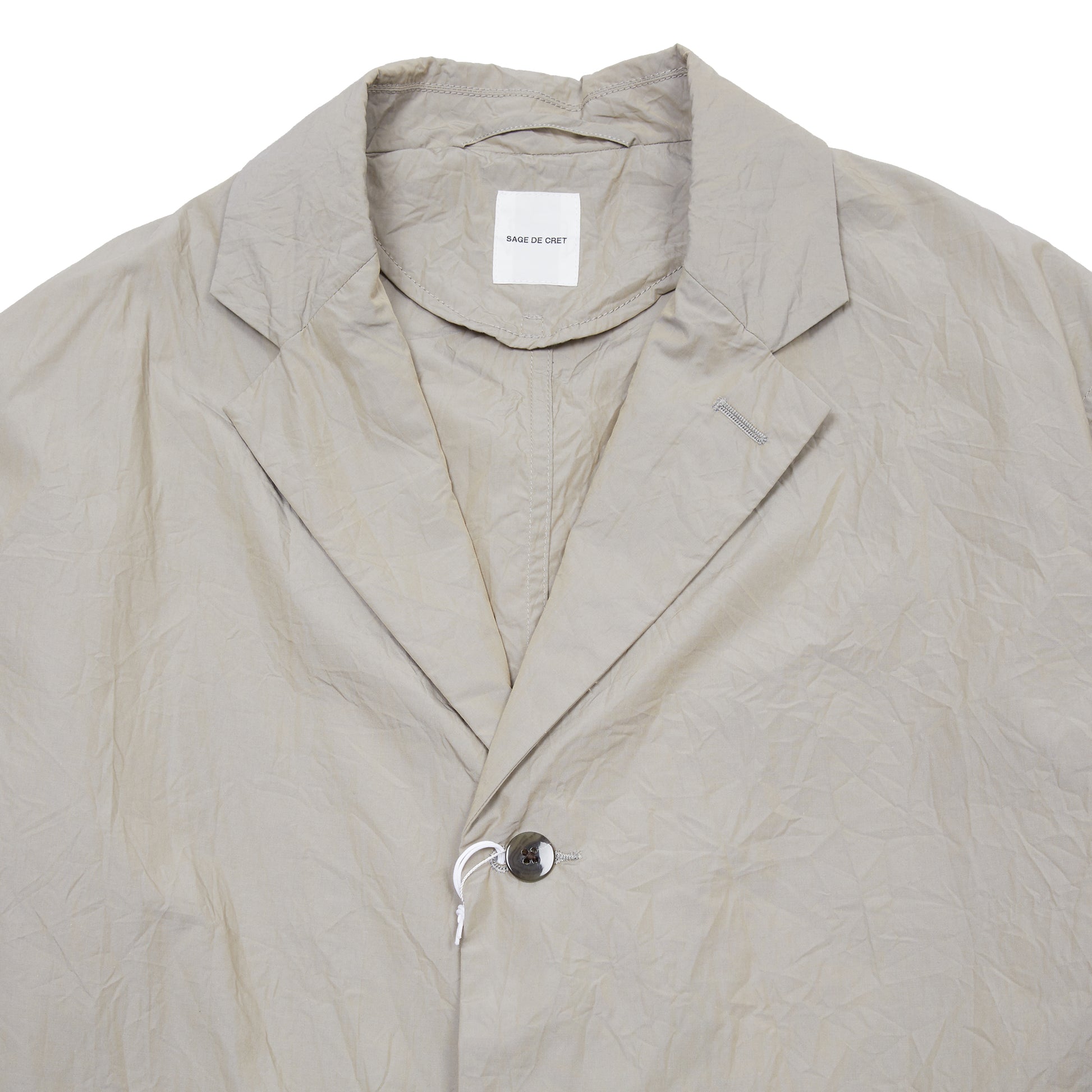 Sage de Cret Cotton Crinkle Typewriter Shirt Jacket in Grey