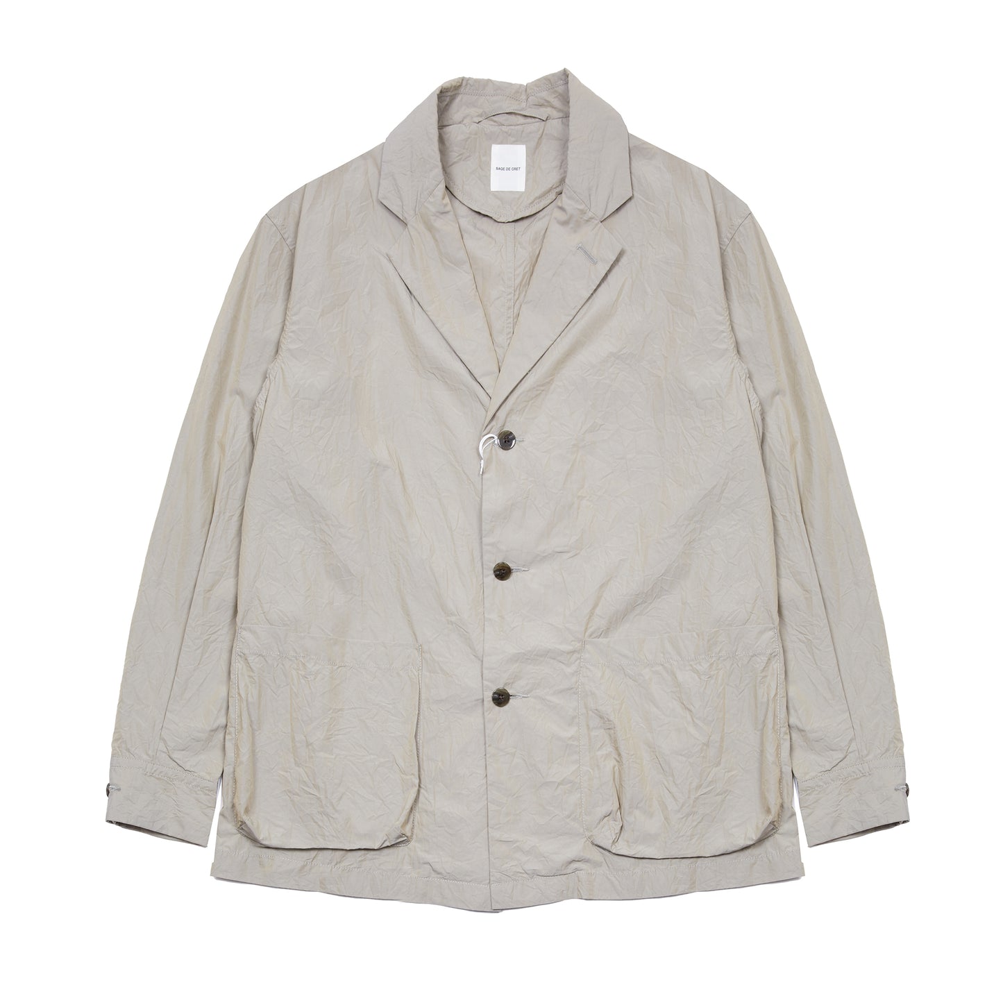 Sage de Cret Cotton Crinkle Typewriter Shirt Jacket in Grey