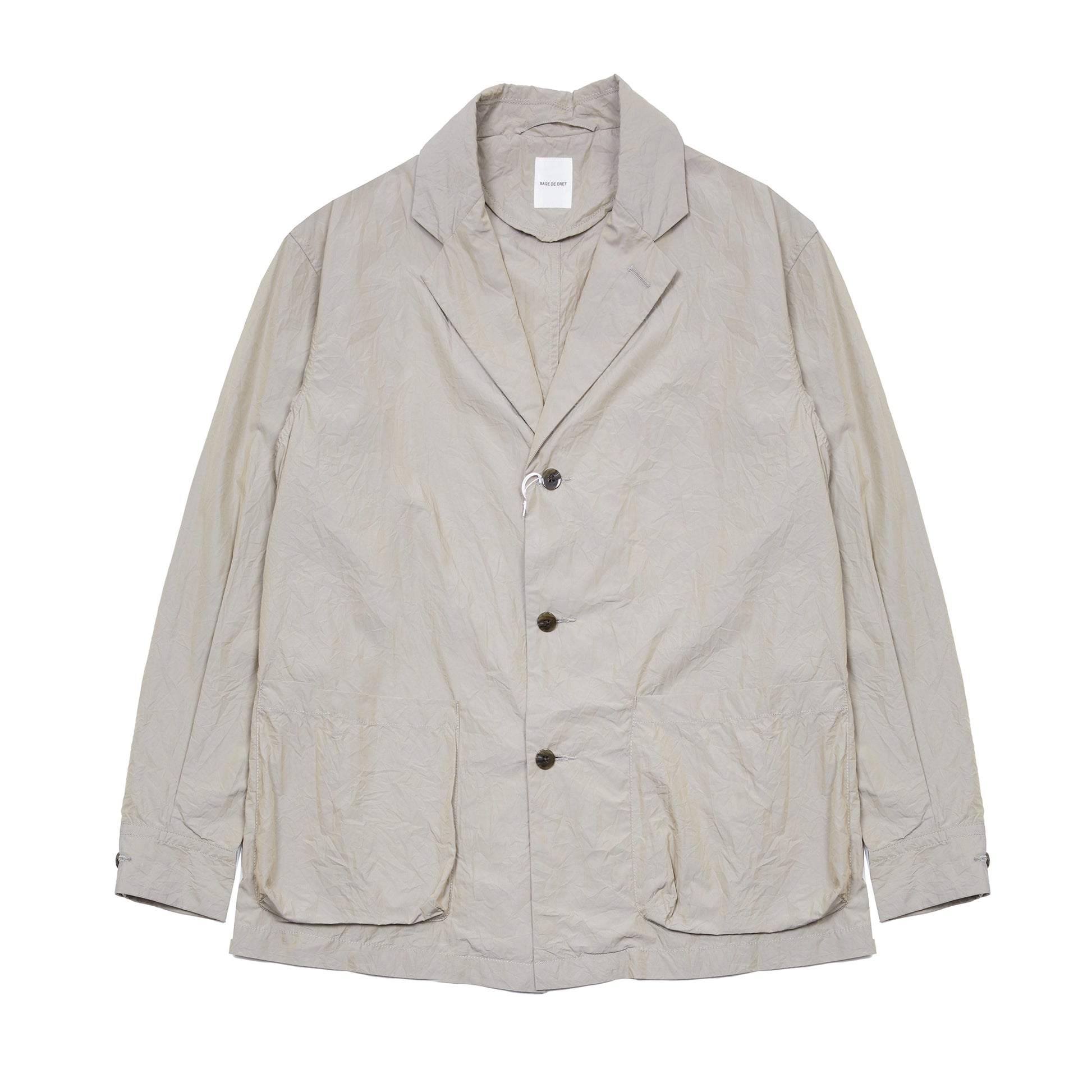 Sage de Cret Cotton Crinkle Typewriter Shirt Jacket in Grey
