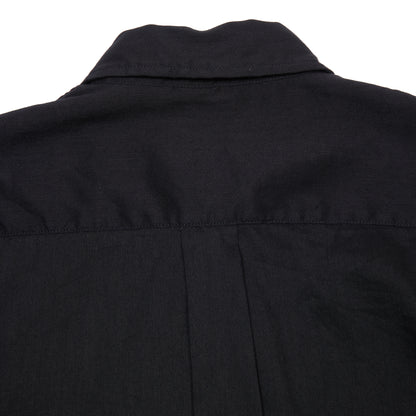 Sage de Cret Linen Cotton Washed Lawn Cloth Work Shirt Jacket in Black