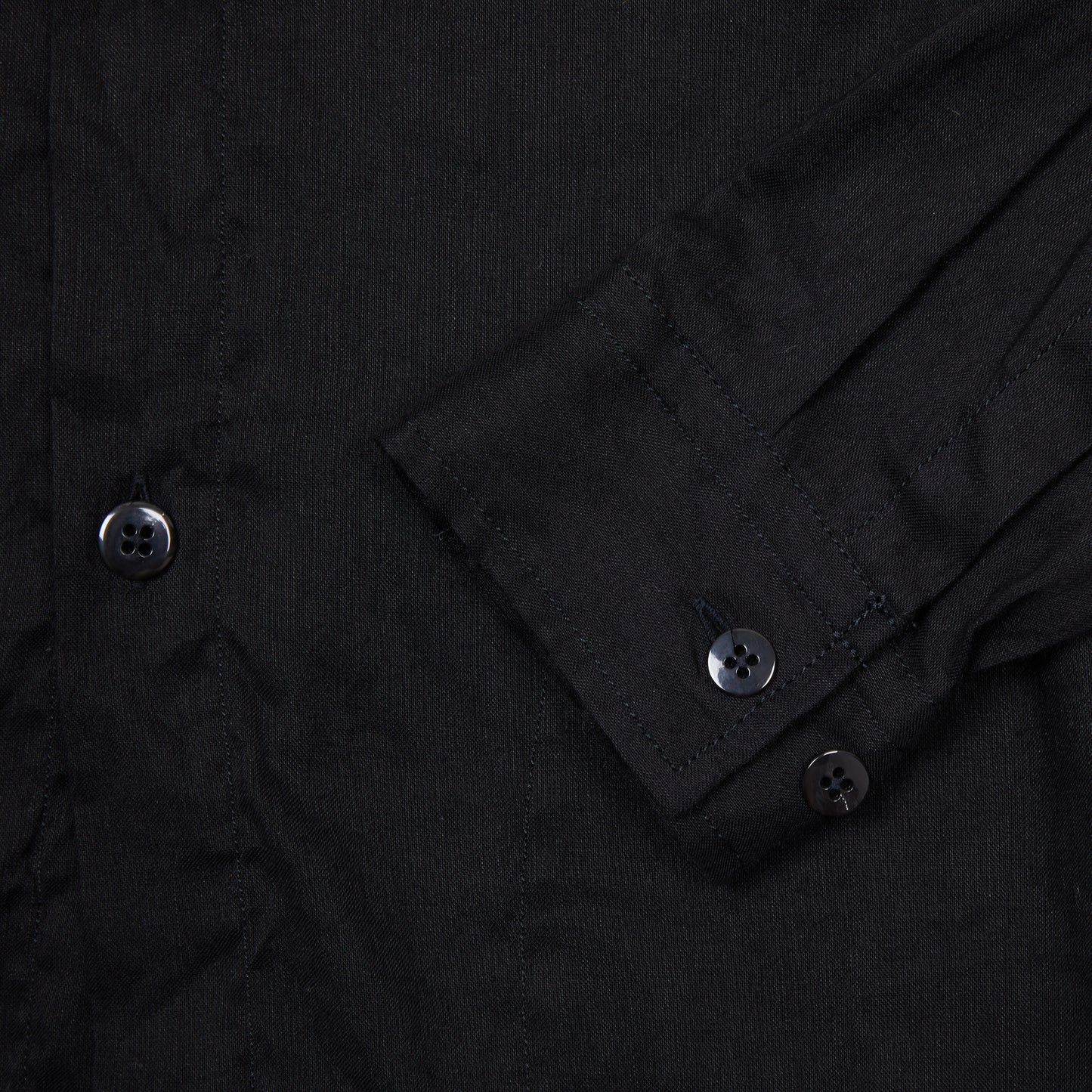 Sage de Cret Linen Cotton Washed Lawn Cloth Work Shirt Jacket in Black