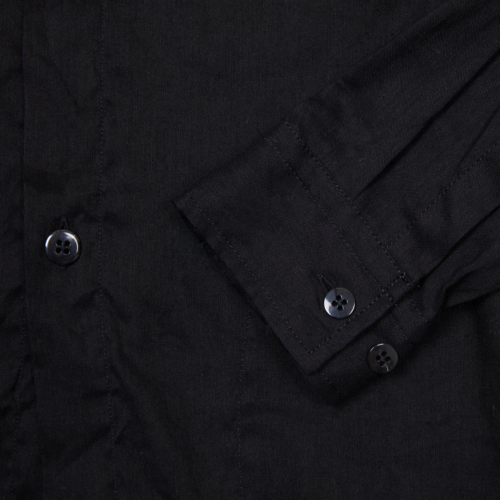 Sage de Cret Linen Cotton Washed Lawn Cloth Work Shirt Jacket in Black