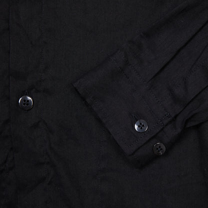 Sage de Cret Linen Cotton Washed Lawn Cloth Work Shirt Jacket in Black