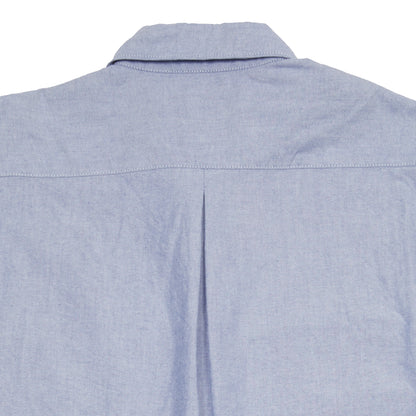 Sage De Cret Heavy Oxford Short Point Collar Shirt in Navy