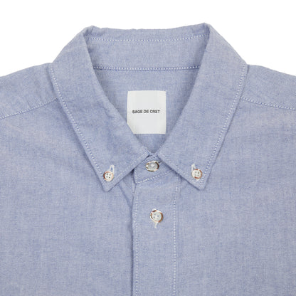 Sage De Cret Heavy Oxford Short Point Collar Shirt in Navy