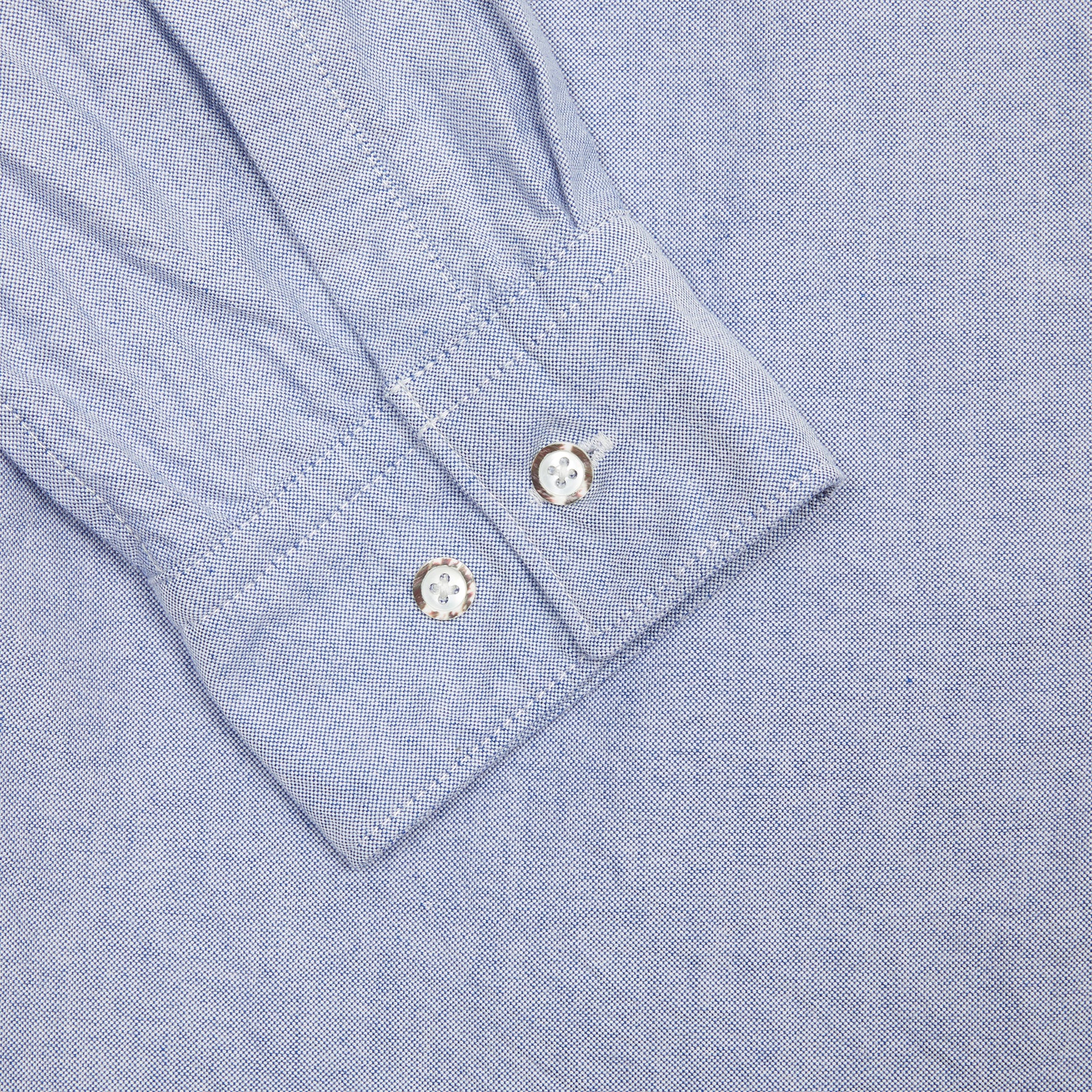 Sage De Cret Heavy Oxford Short Point Collar Shirt in Navy
