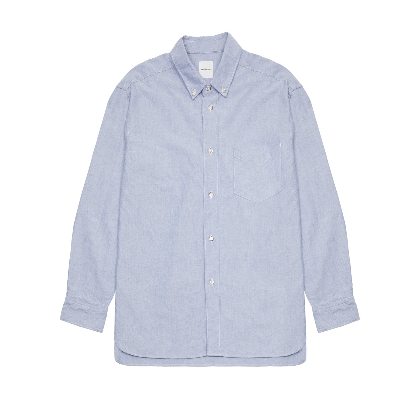 Sage De Cret Heavy Oxford Short Point Collar Shirt in Navy