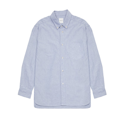 Sage De Cret Heavy Oxford Short Point Collar Shirt in Navy