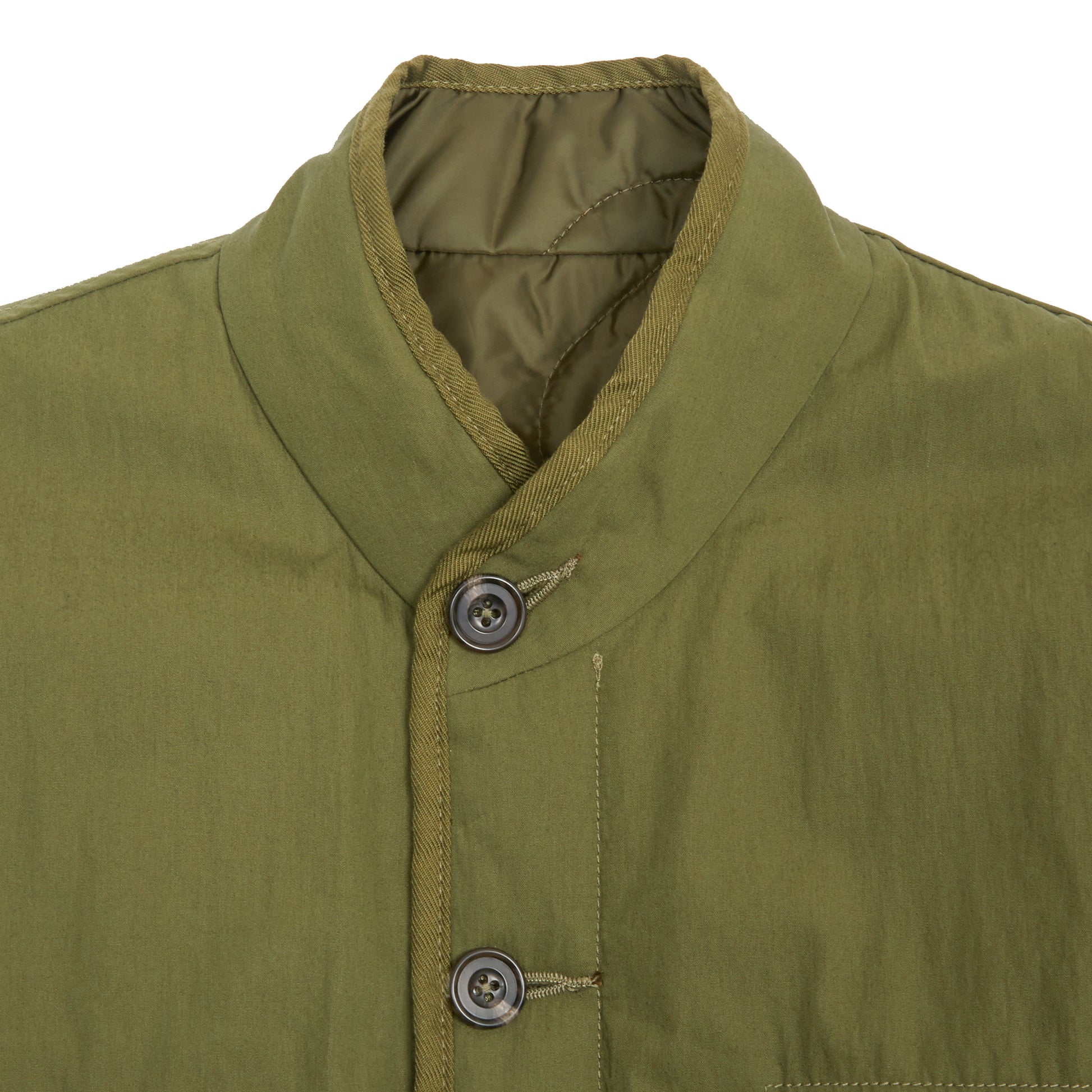 Sage de Cret Reversible Stand Collar Jacket in Olive