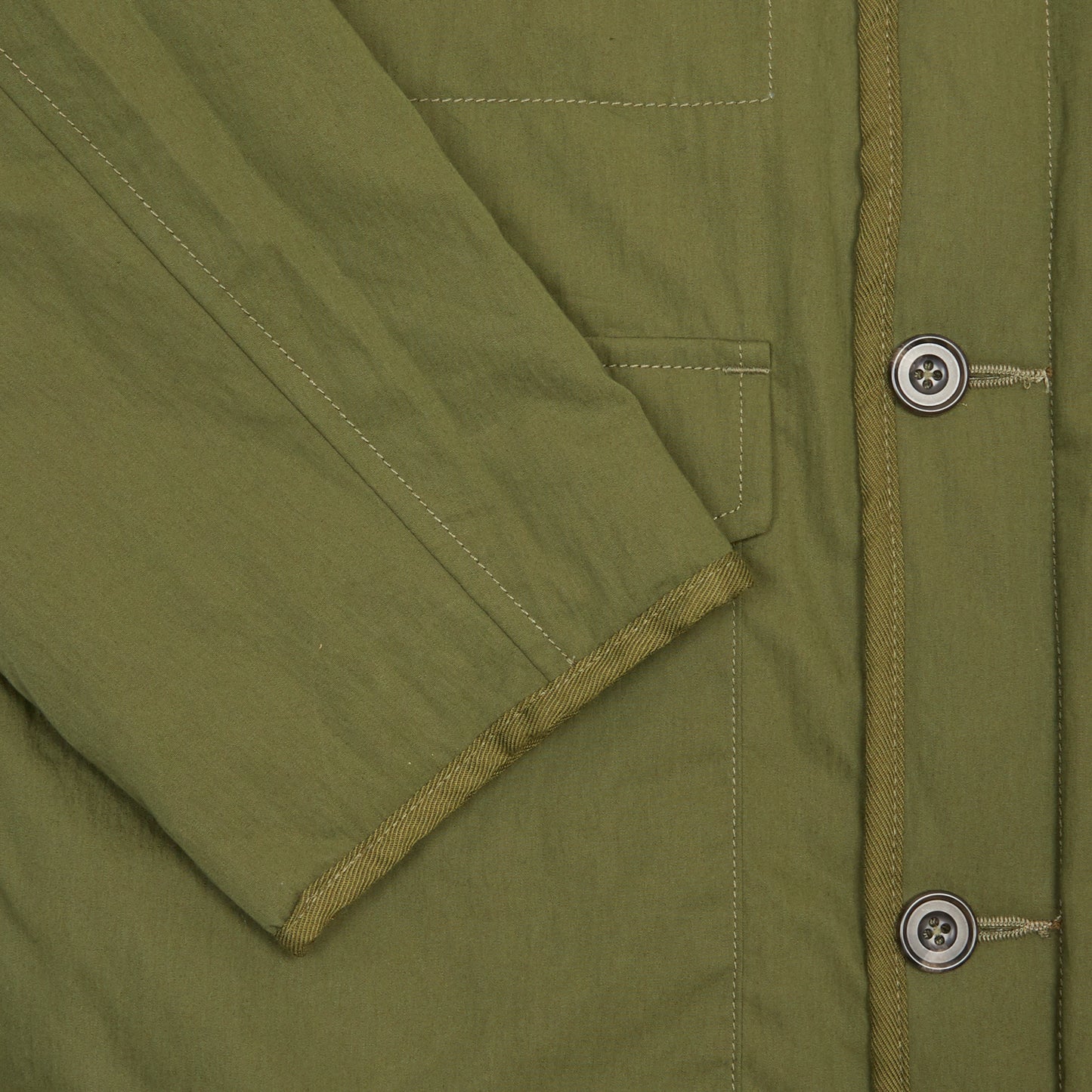 Sage de Cret Reversible Stand Collar Jacket in Olive