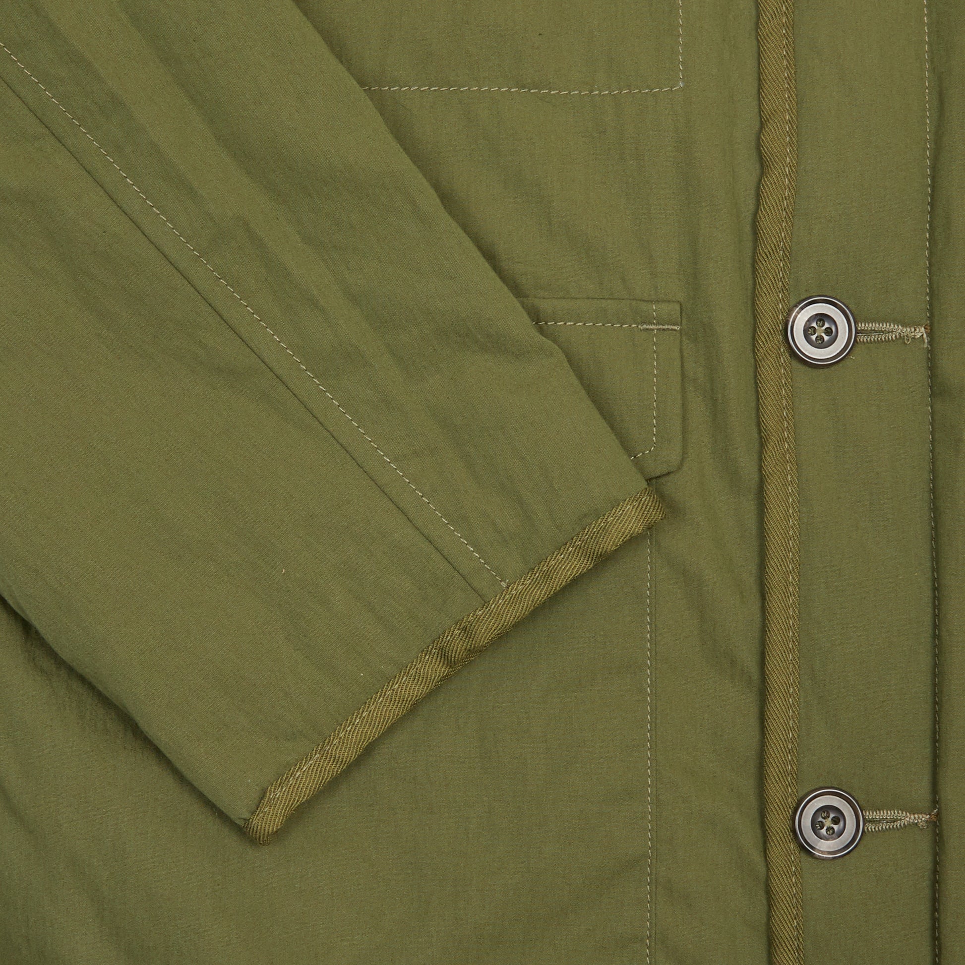 Sage de Cret Reversible Stand Collar Jacket in Olive