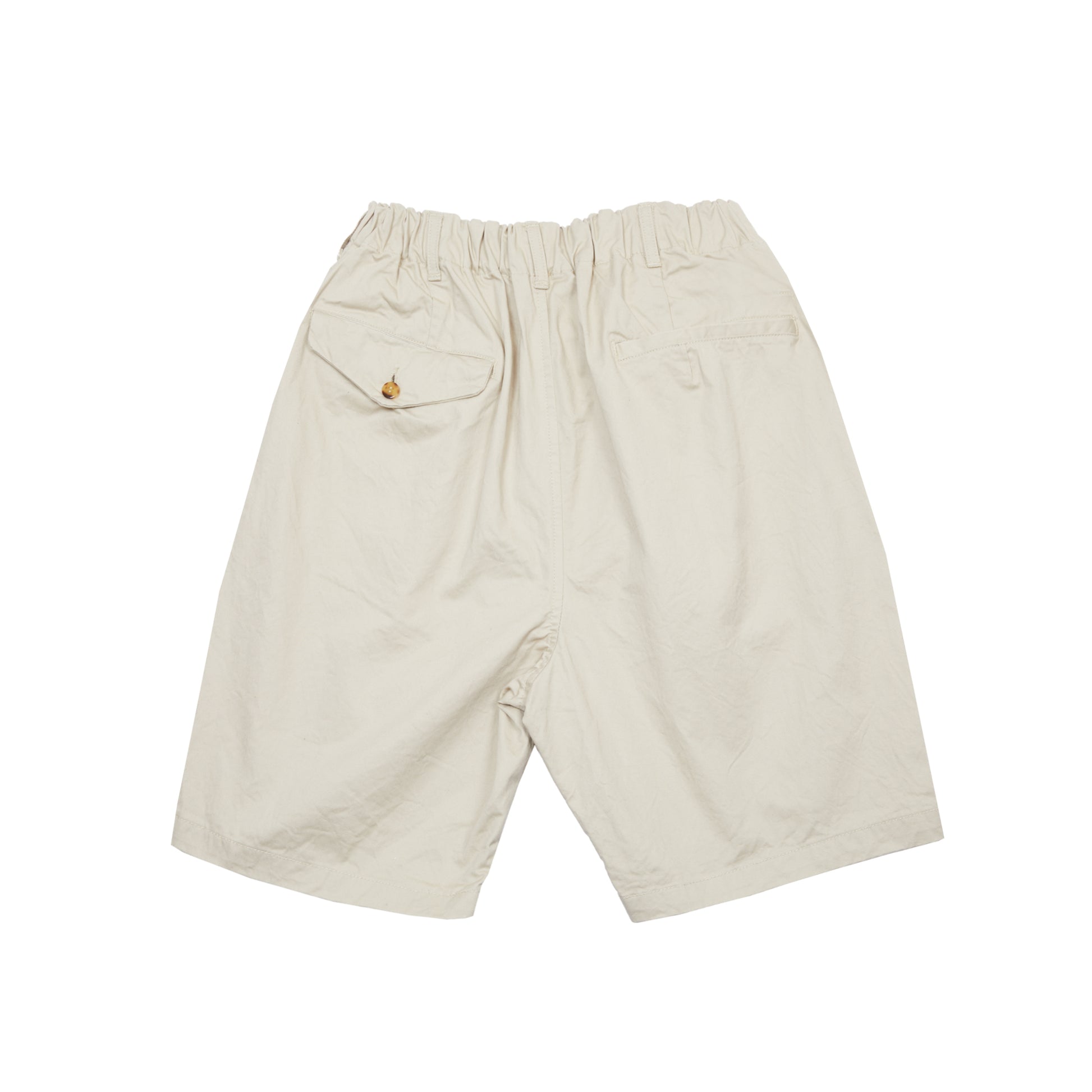 Sage De Cret Cotton Chino Cloth Crinkle Pleated Shorts in Beige