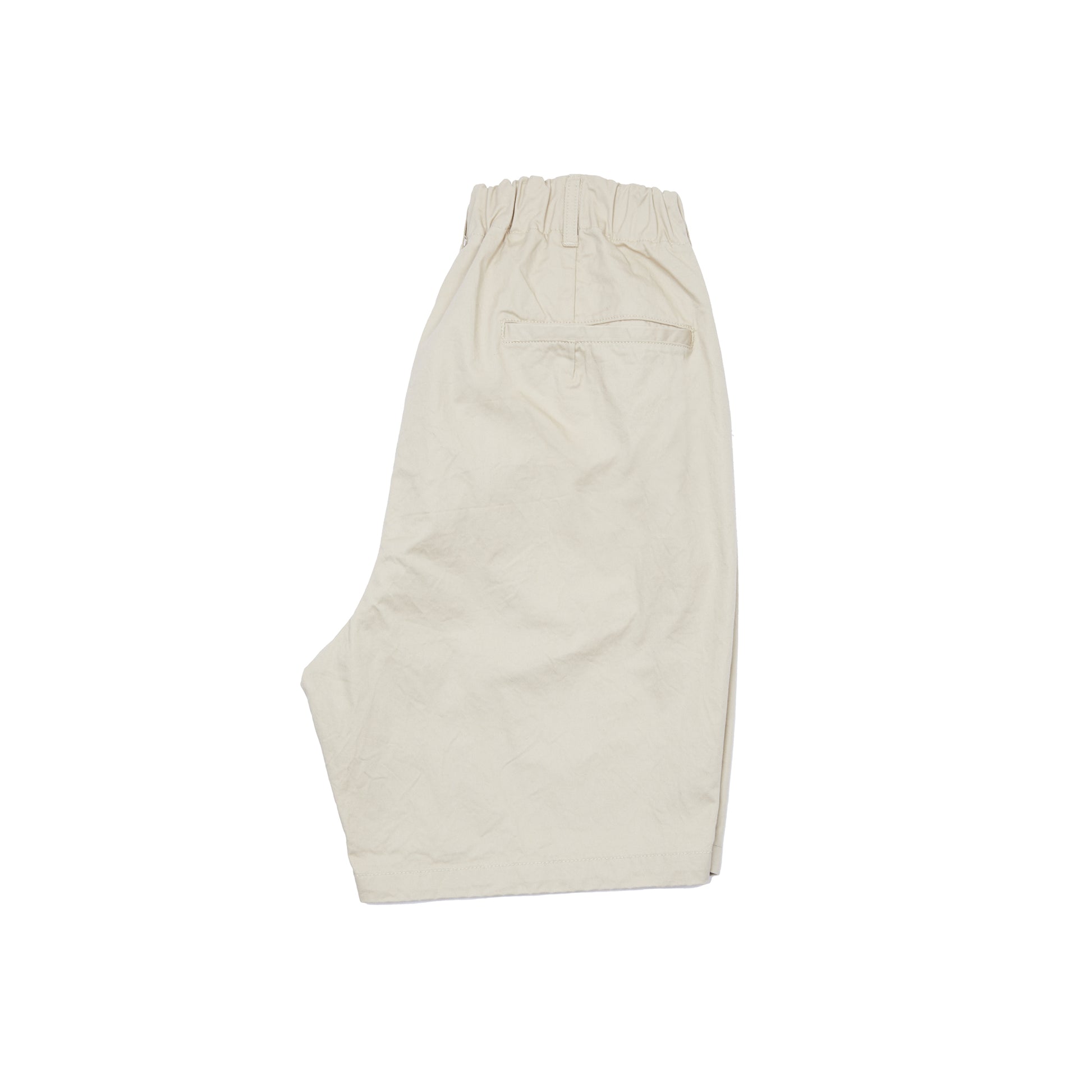 Sage De Cret Cotton Chino Cloth Crinkle Pleated Shorts in Beige