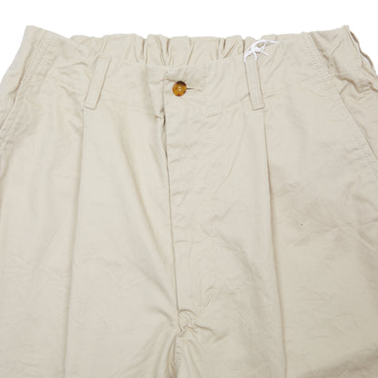 Sage De Cret Cotton Chino Cloth Crinkle Pleated Shorts in Beige