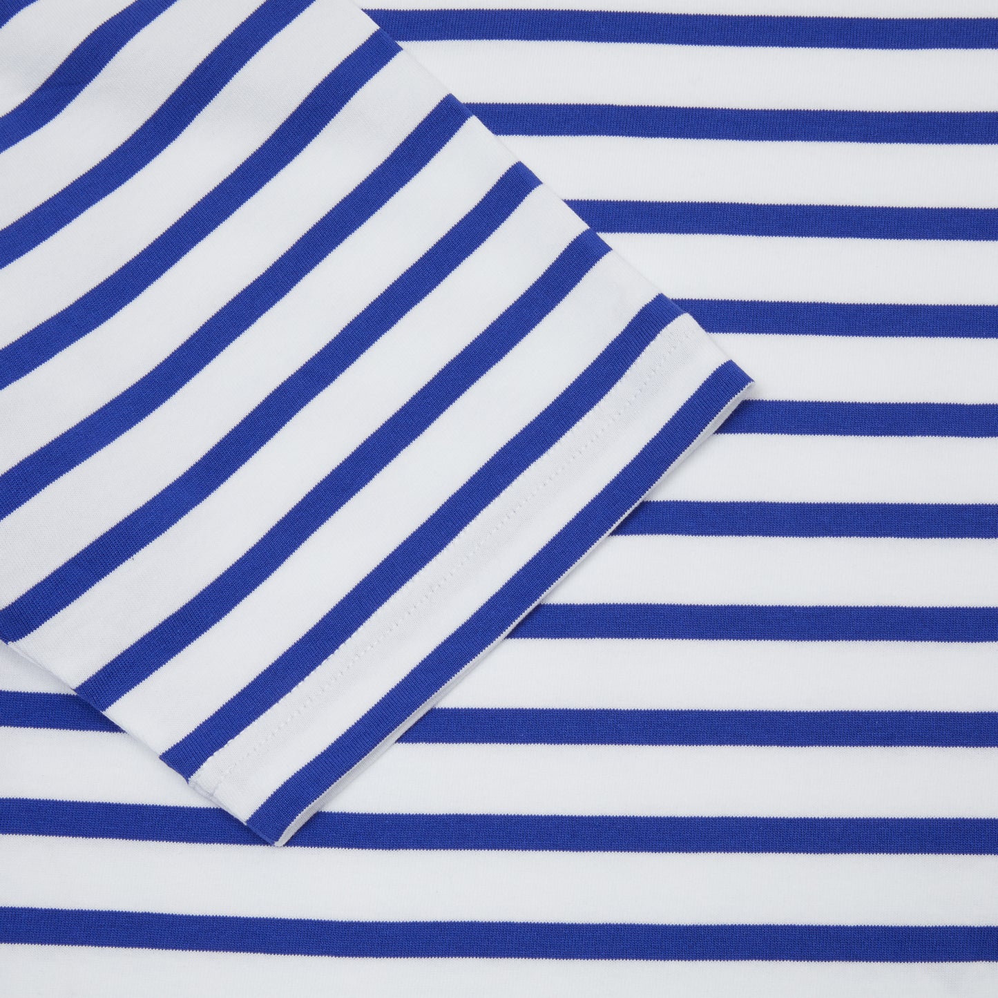 Sage De Cret Max Weight Cotton Stripe Short Sleeve Boatneck T-Shirt in Off White / Blue