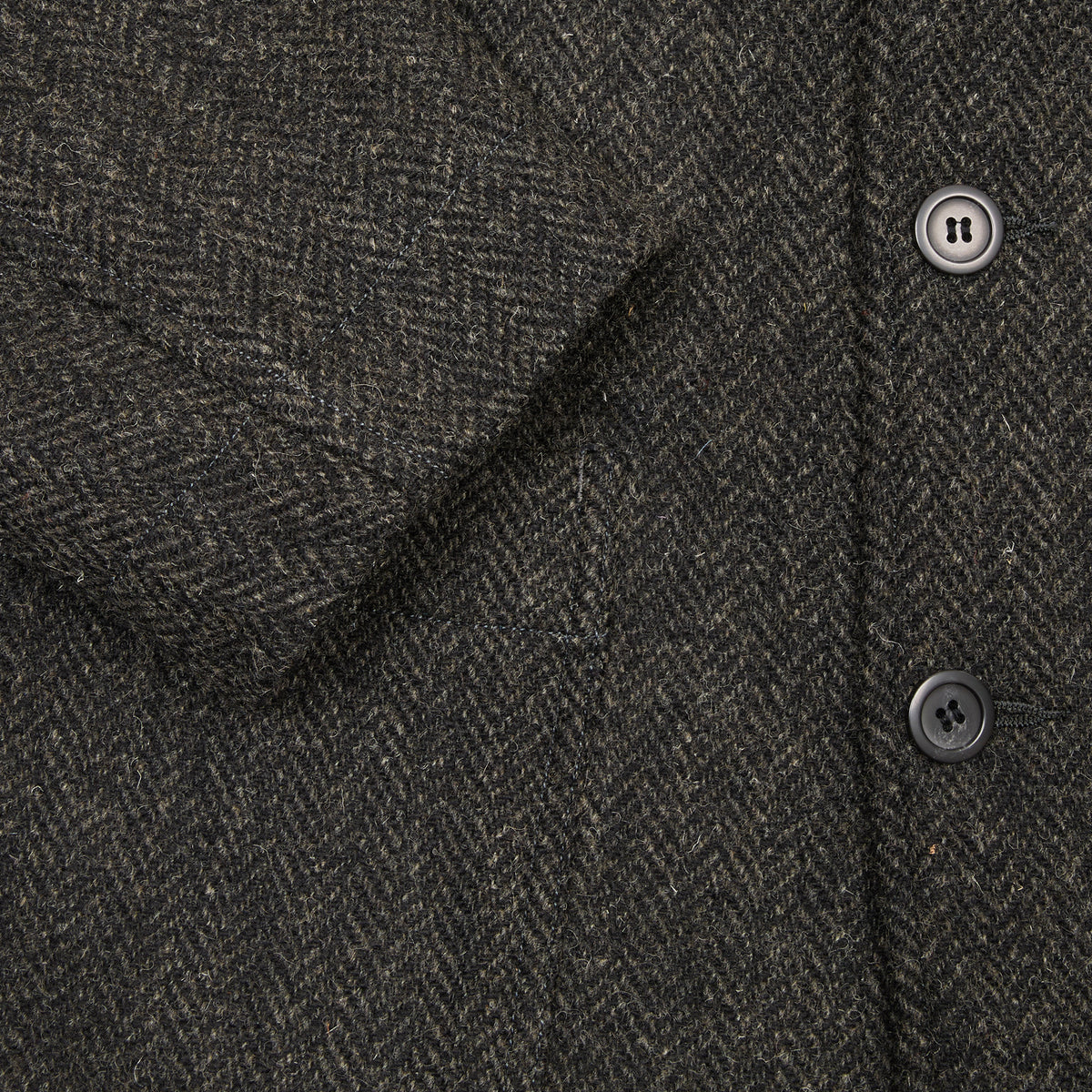 Sage de Cret Harris Tweed Coverall Jacket in Grey Herringbone