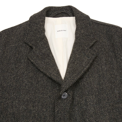 Sage de Cret Harris Tweed Coverall Jacket in Grey Herringbone