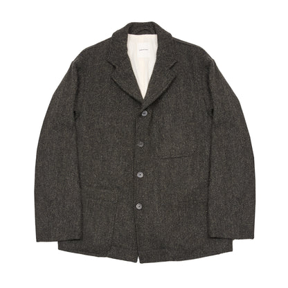 Sage de Cret Harris Tweed Coverall Jacket in Grey Herringbone