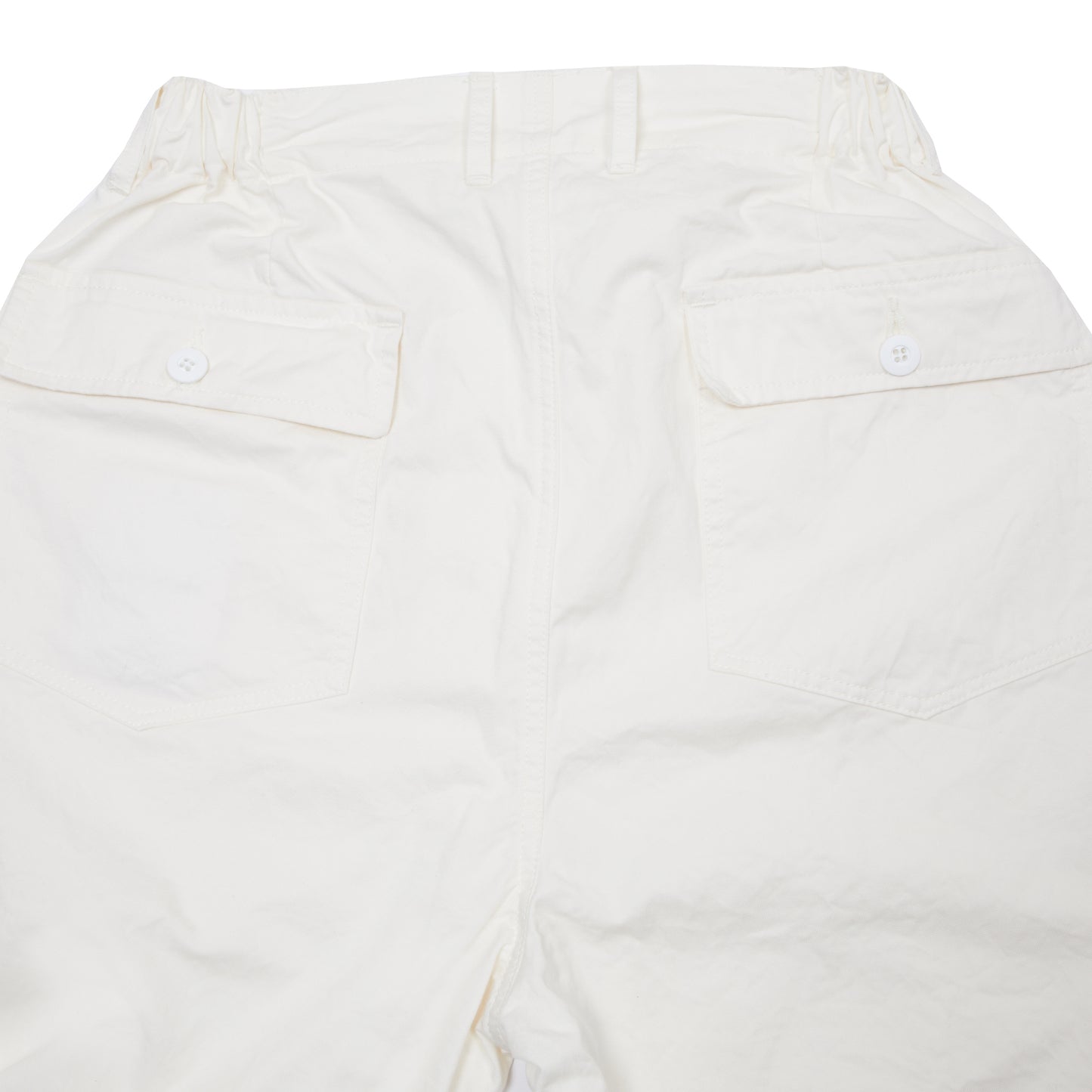 Sage De Cret Cotton Chino Cloth Crinkle Baggy Baker Pants in Off White