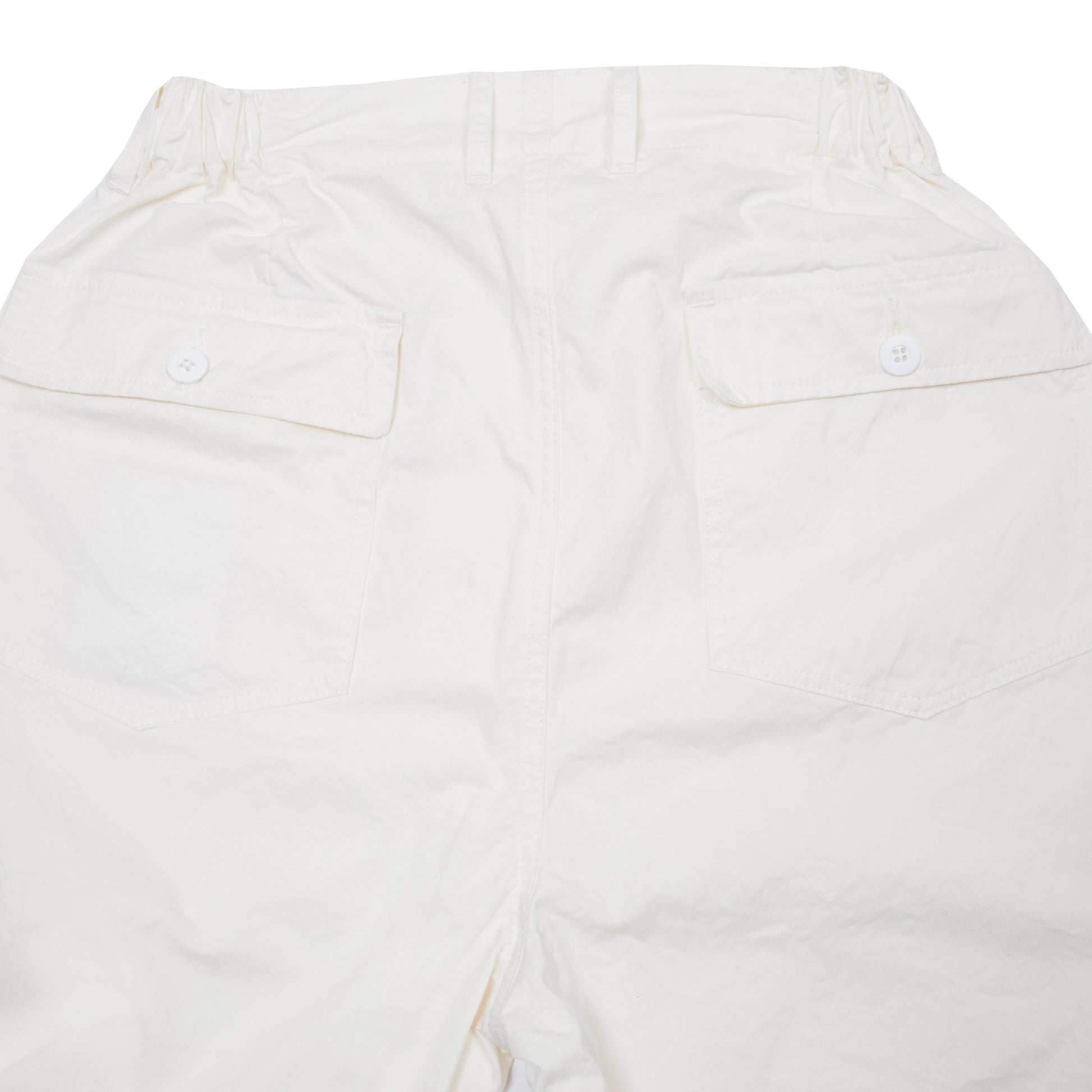 Sage De Cret Cotton Chino Cloth Crinkle Baggy Baker Pants in Off White