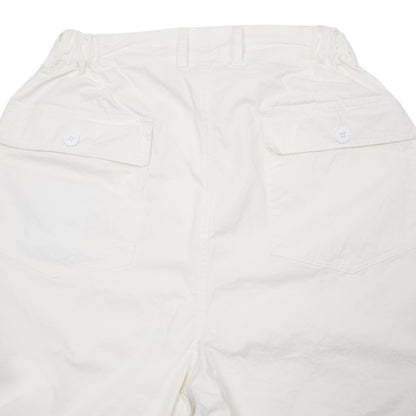 Sage De Cret Cotton Chino Cloth Crinkle Baggy Baker Pants in Off White
