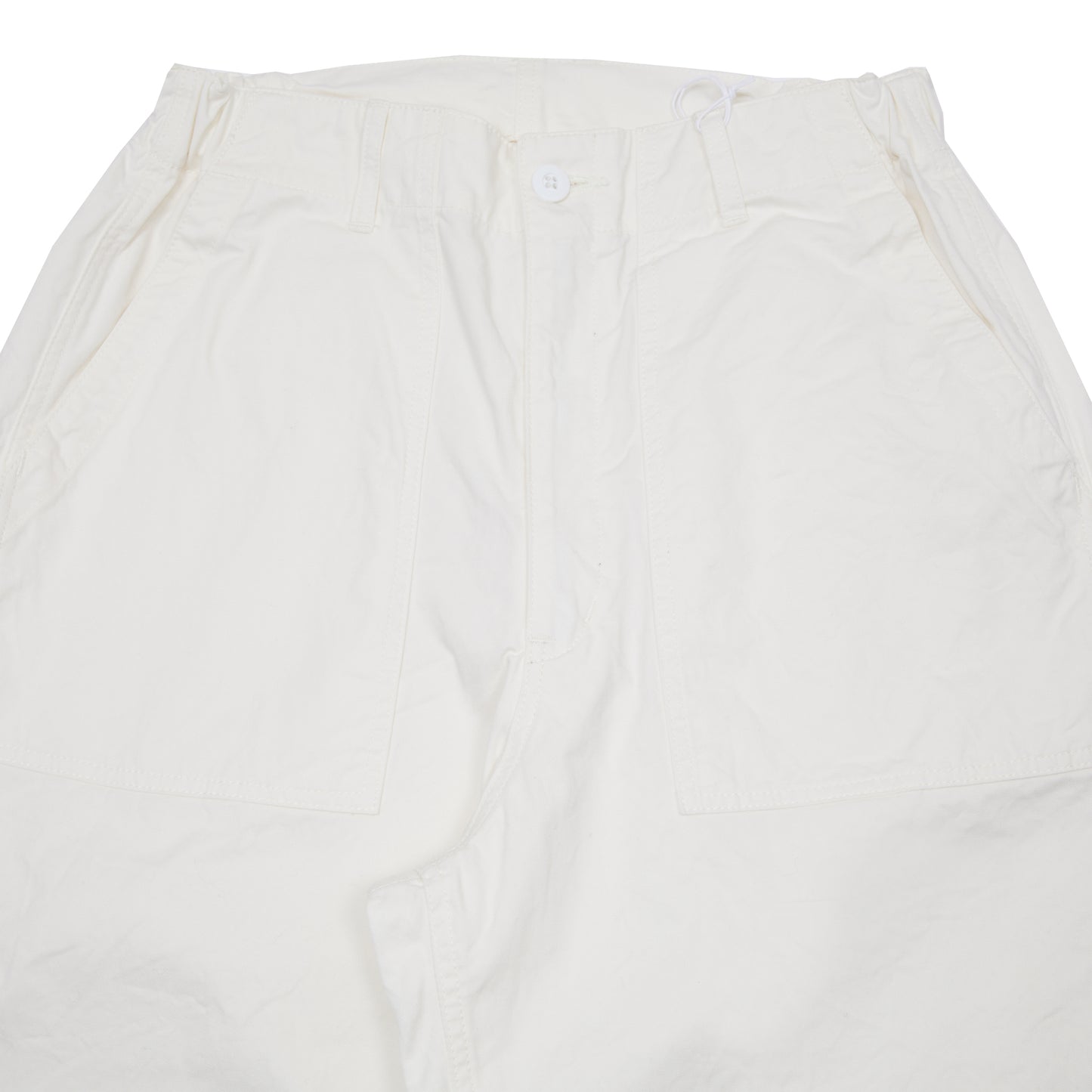 Sage De Cret Cotton Chino Cloth Crinkle Baggy Baker Pants in Off White