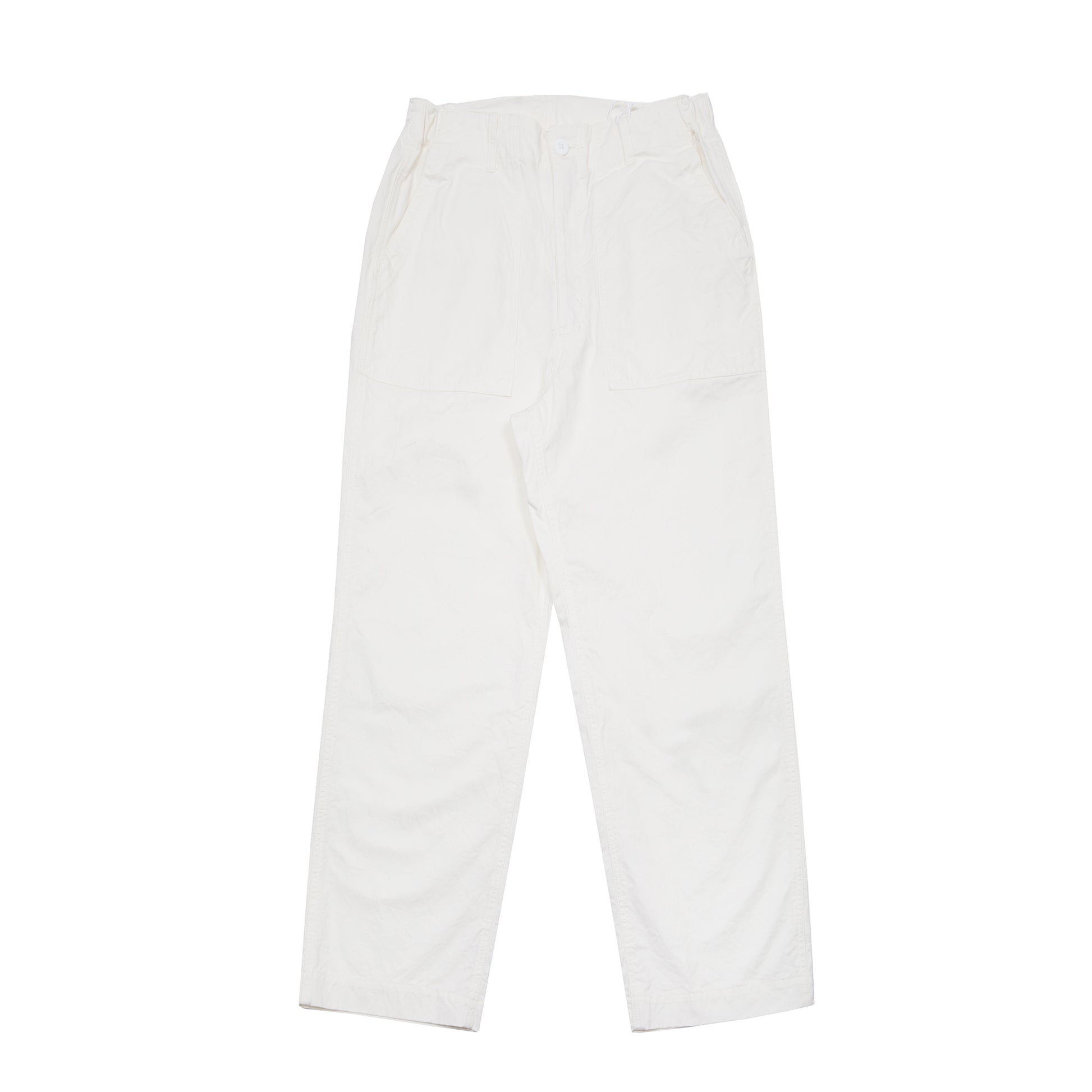 Sage De Cret Cotton Chino Cloth Crinkle Baggy Baker Pants in Off White