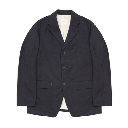 Sage de Cret Wool Linen Tumbler Tailored Jacket in Navy