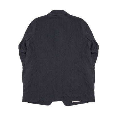 Sage de Cret Wool Linen Tumbler Tailored Jacket in Navy