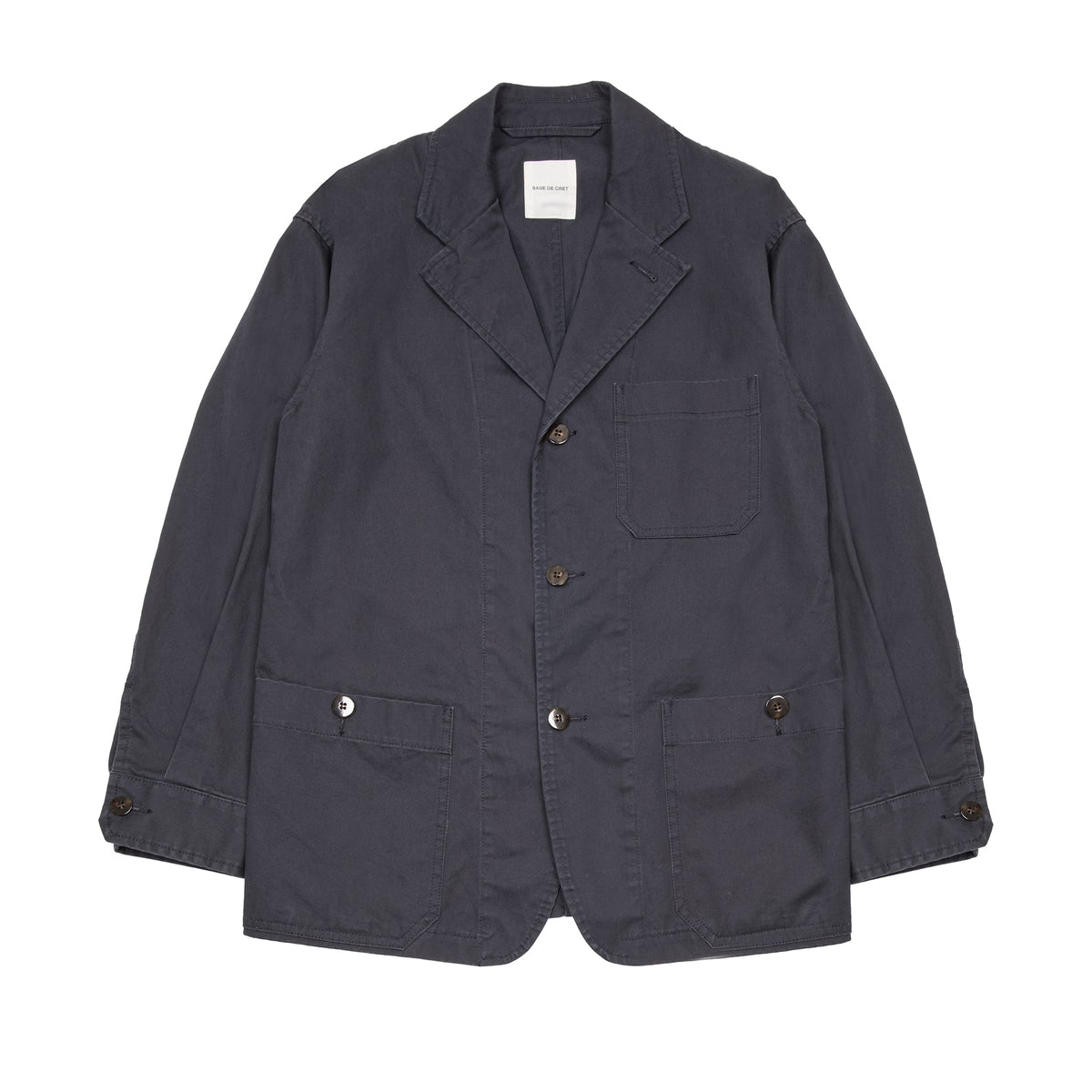 Sage De Cret High Density Chino Cloth Work Jacket in Navy