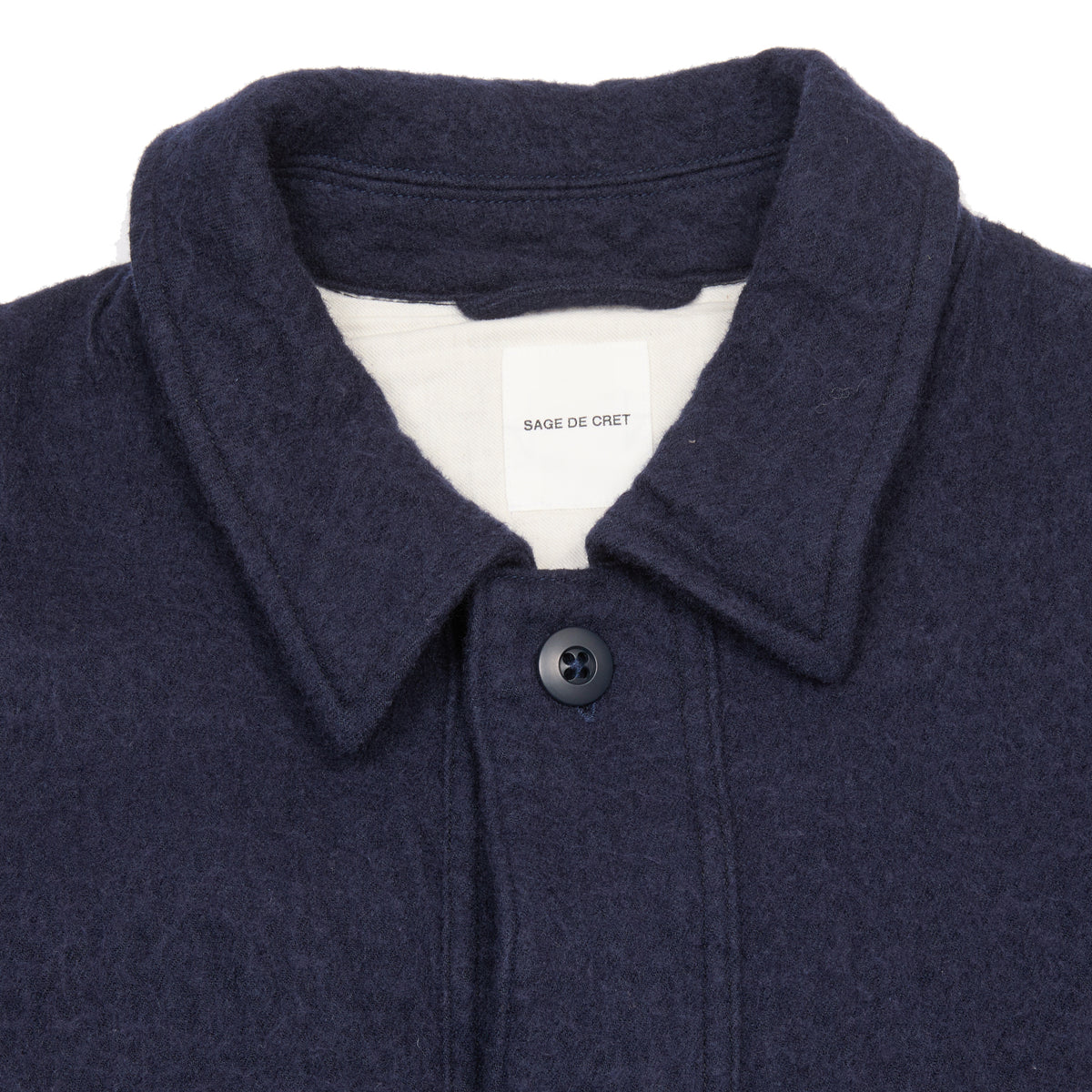 Sage De Cret Washed Twill Shirt Jacket in Navy