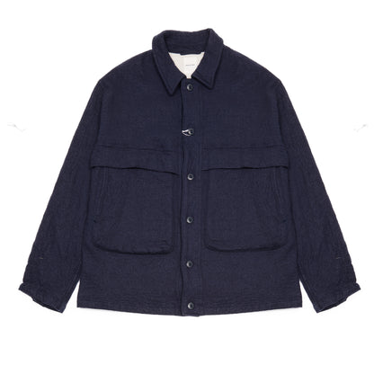 Sage De Cret Washed Twill Shirt Jacket in Navy