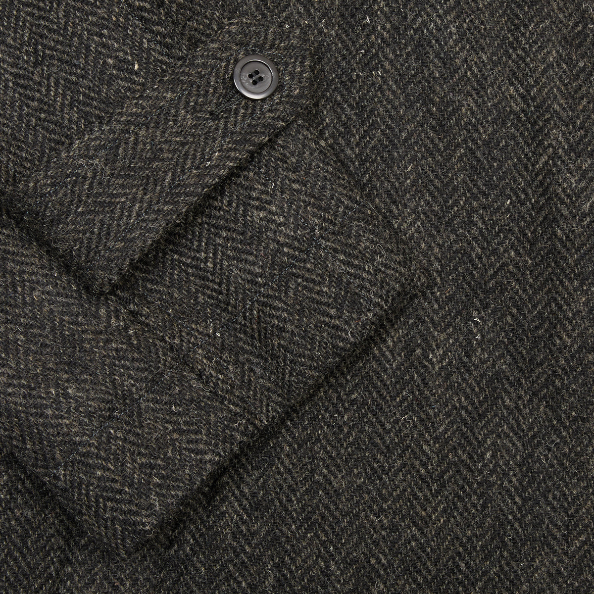 Sage De Cret Harris Tweed Balmacaan Overcoat in Grey Herringbone