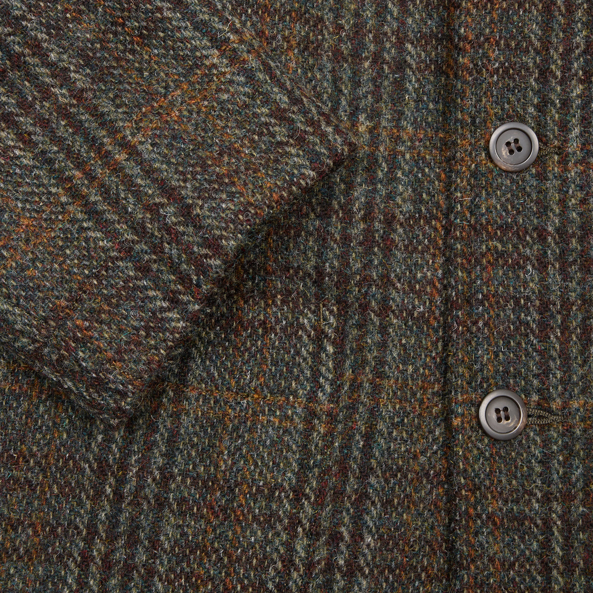 Sage de Cret Harris Tweed Coverall Jacket in Dark Green Check
