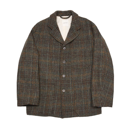 Sage de Cret Harris Tweed Coverall Jacket in Dark Green Check
