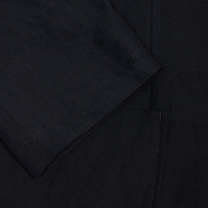 Sage de Cret Wool Linen Serge Tailored Jacket in Navy