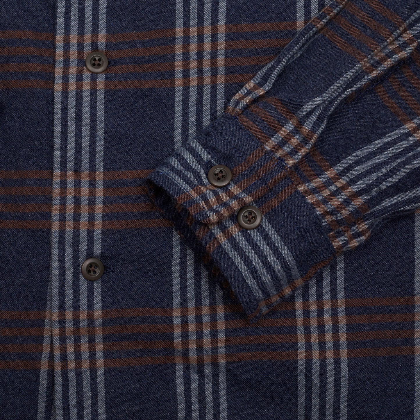 Sage De Cret Cotton Open Collar Shirt in Navy Check