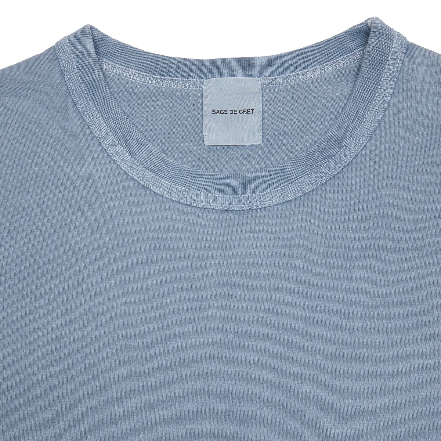 Sage De Cret Jersey Crew Neck T-Shirt in Saxe 2