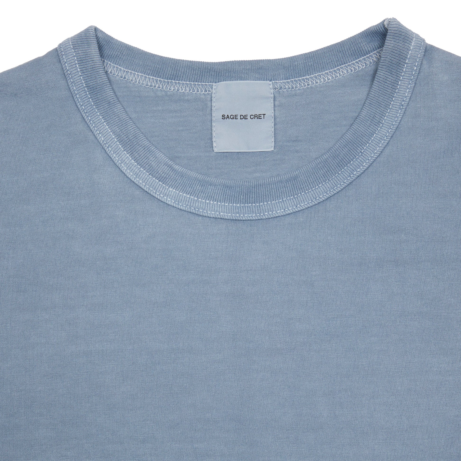 Sage De Cret Jersey Crew Neck T-Shirt in Saxe 2