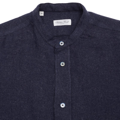 Salvatore Piccolo Women's Monica Linen Wool Shirt in Navy