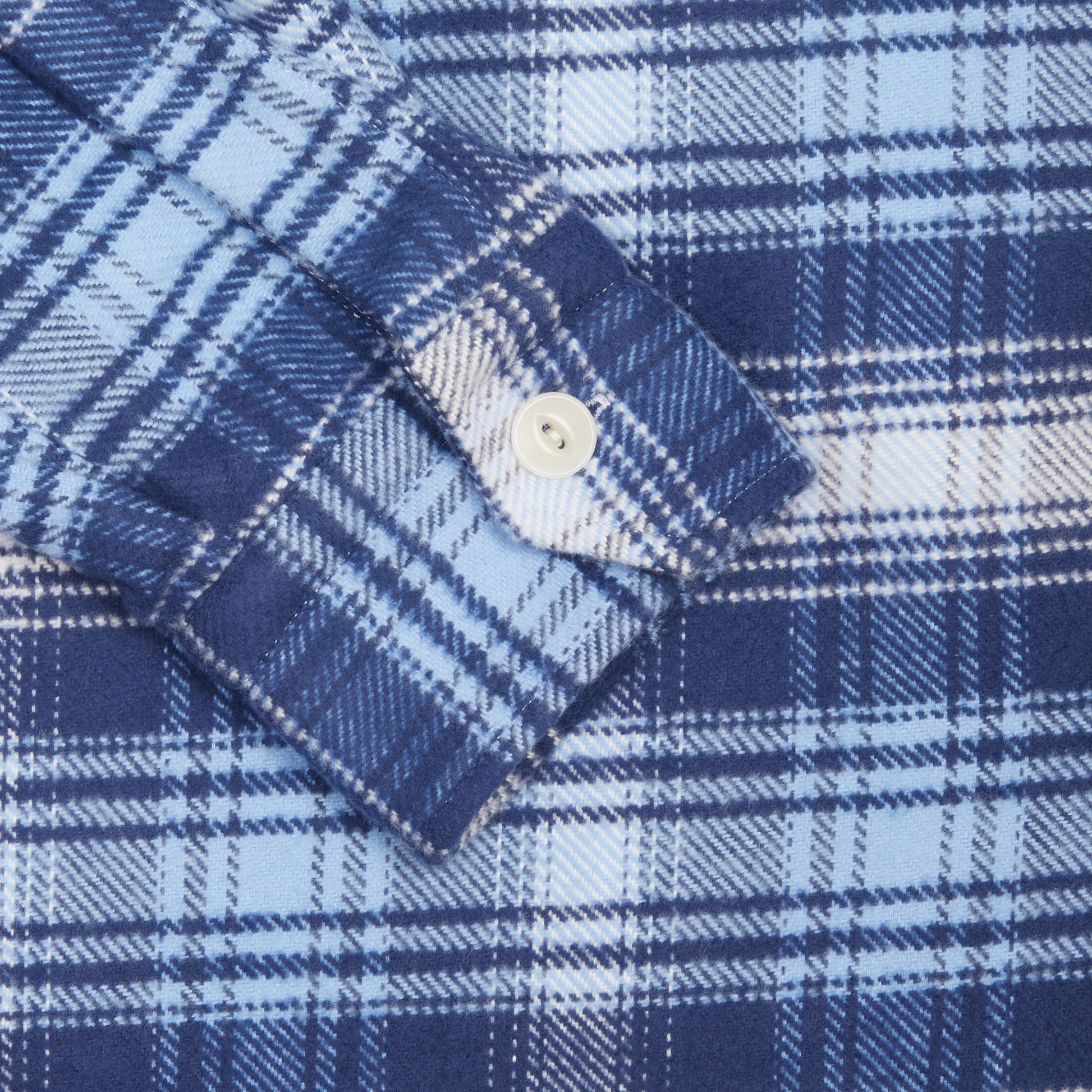 Salvatore Piccolo Mirko Cotton Flannel Overshirt in Blue Check