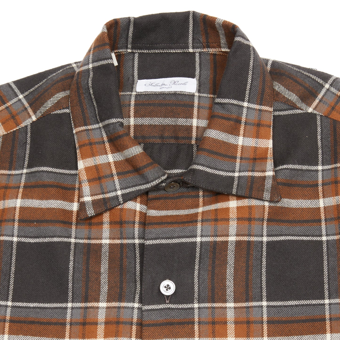Salvatore Piccolo Justin Shirt in Charcoal/ Rust Check