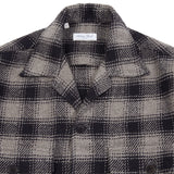 Salvatore Piccolo Cotton Overshirt in Black/Grey Check