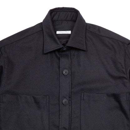 Salvatore Piccolo Tedd Wool/Cashmere Overshirt in Navy