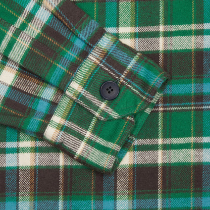 Salvatore Piccolo Vietnam Flannel Overshirt in Green Check